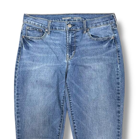 Old Navy Jeans Original Mid Rise Raw Hem Stretch Denim Womens Size 8 Long Tall - Picture 3 of 8